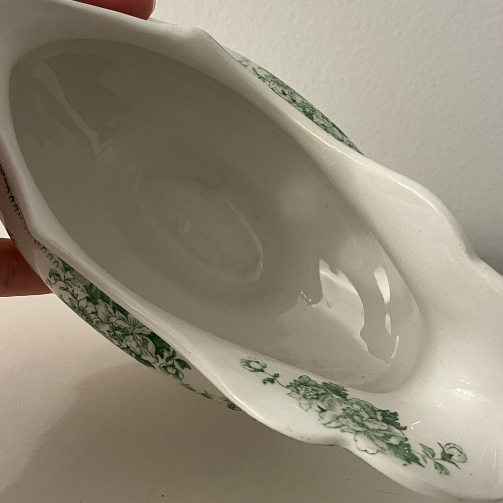 Vintage Johnson Brothers The Florentine Green Pattern  Gravy Boat England - Picture 9 of 15